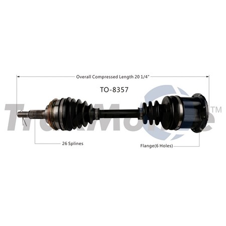 Surtrack Axle Cv Axle Shaft, To-8357 TO-8357